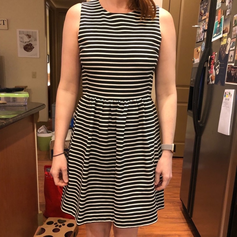 NWOT J.Crew Striped Black and White Dress, Small